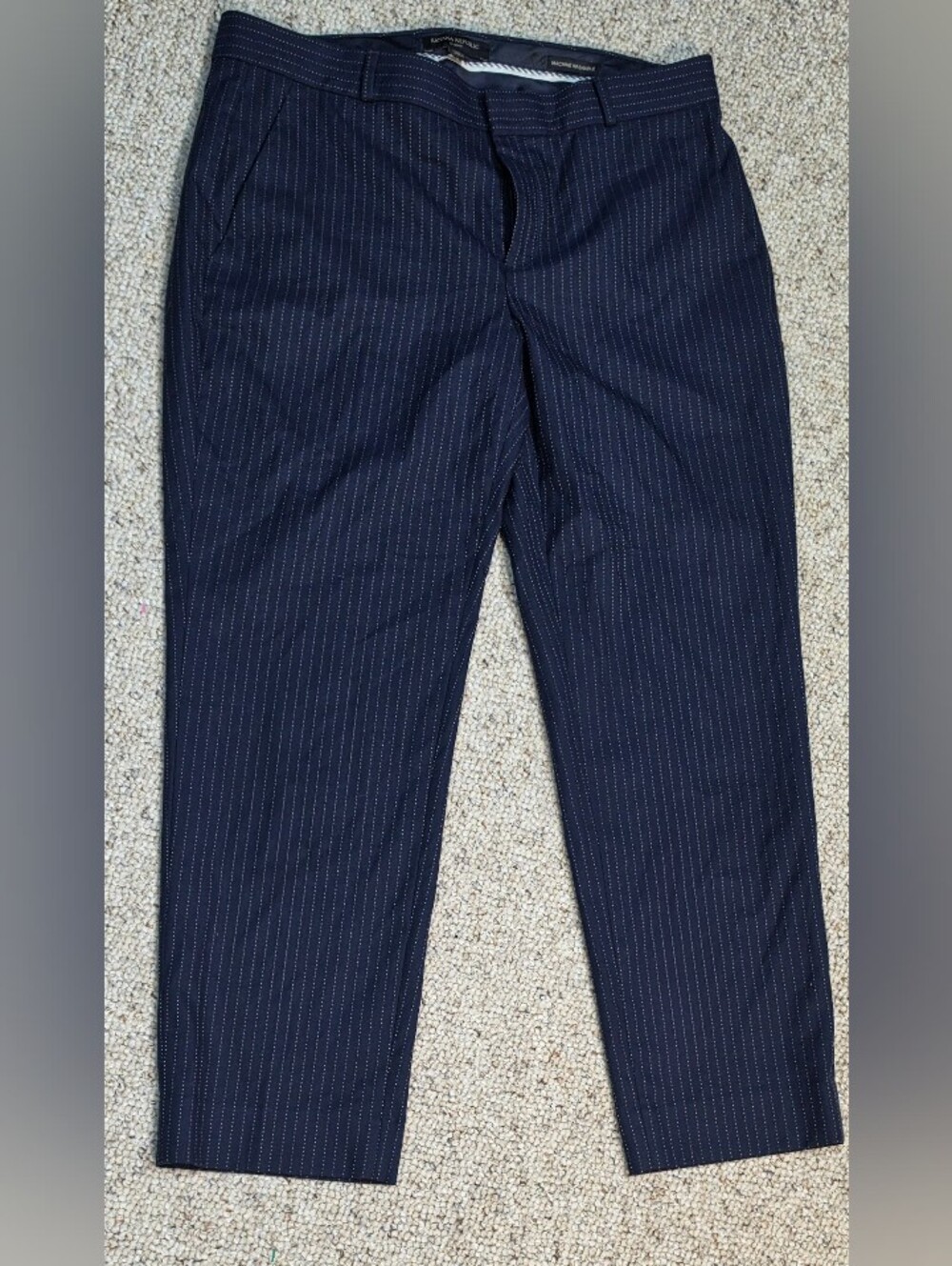 Banana Republic Navy Pinstripe Dress Pants